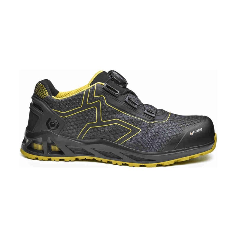 Base - Baskets de sécurité basses en tissu technique noir et  jaune K-TREK S1P - 36 - Noir / Jaune