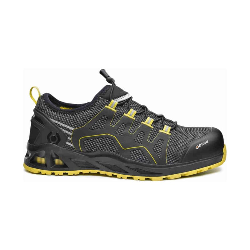 Base - Baskets de sécurité basses en tissu technique noir et  jaune K-BALANCE S1P - 36 - Noir / Jaune