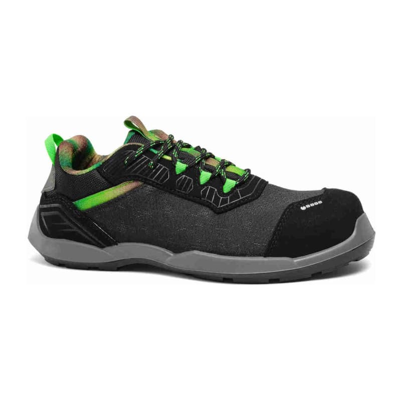 Base - Chaussures de sécurité basses en tissu technique noir et verte  GRAND CANYON TOP S1PS - 35 - Noir / Vert