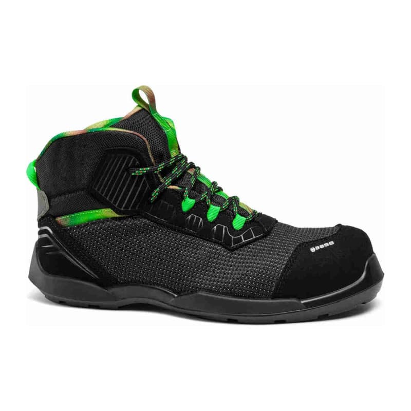 Base - Chaussures de sécurité hautes en tissu technique noir et verte  YELLOWSTONE S3PS - 35 - Noir / Vert