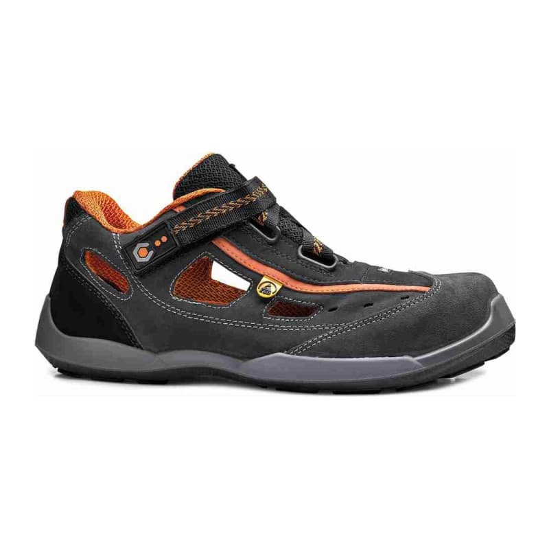 Base - Chaussures de sécurité hautes en tissu technique noir et orange  AEROBIC S1PS - 36 - Noir / Orange