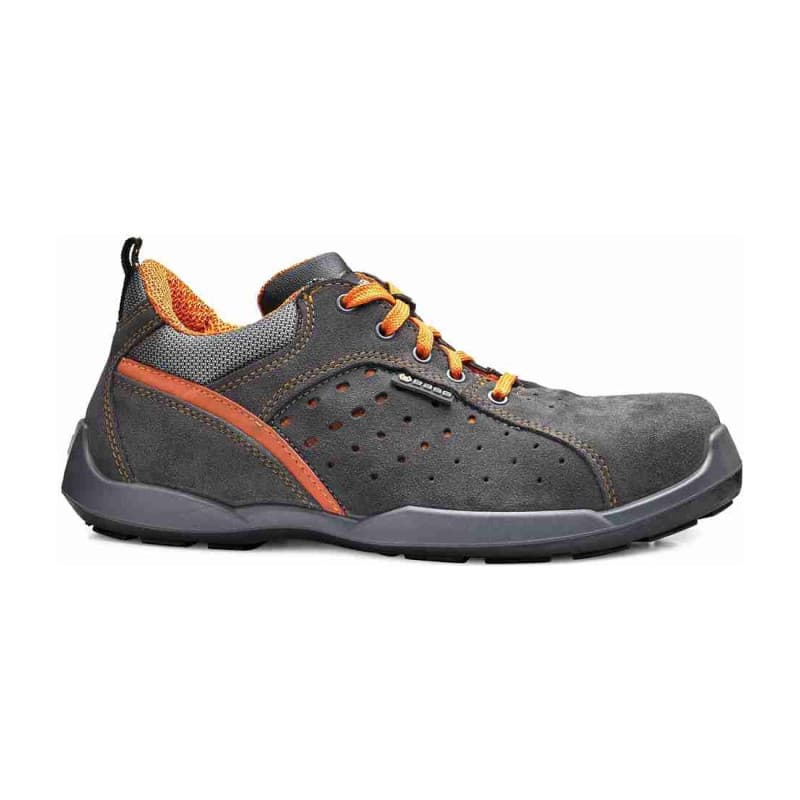 Base - Chaussures de sécurité basses en tissu technique noir et orange  CLIMB S1PS - 34 - Noir / Orange