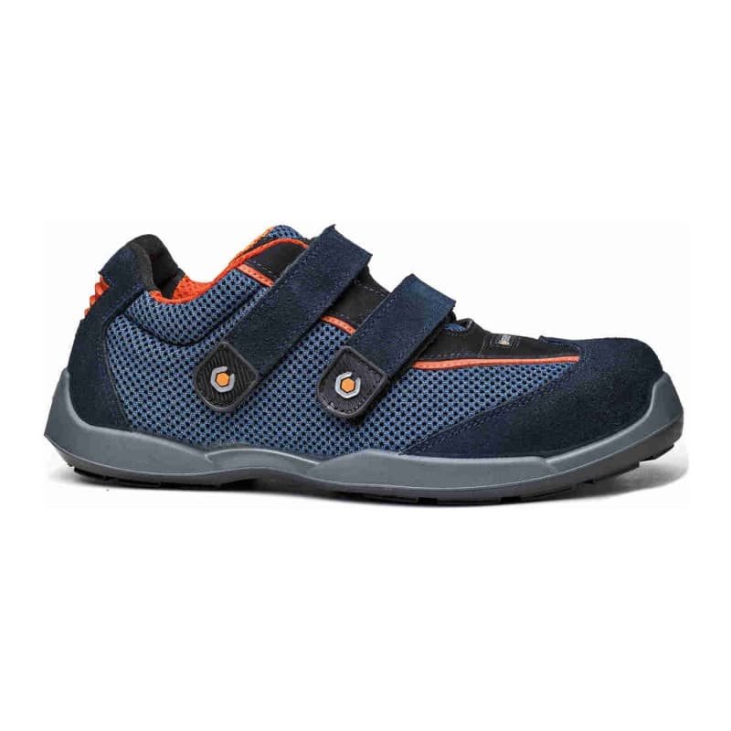 Base - Baskets de sécurité basses en tissu technique bleu et orange  SWIM S1PS - 35 - Bleu / Orange