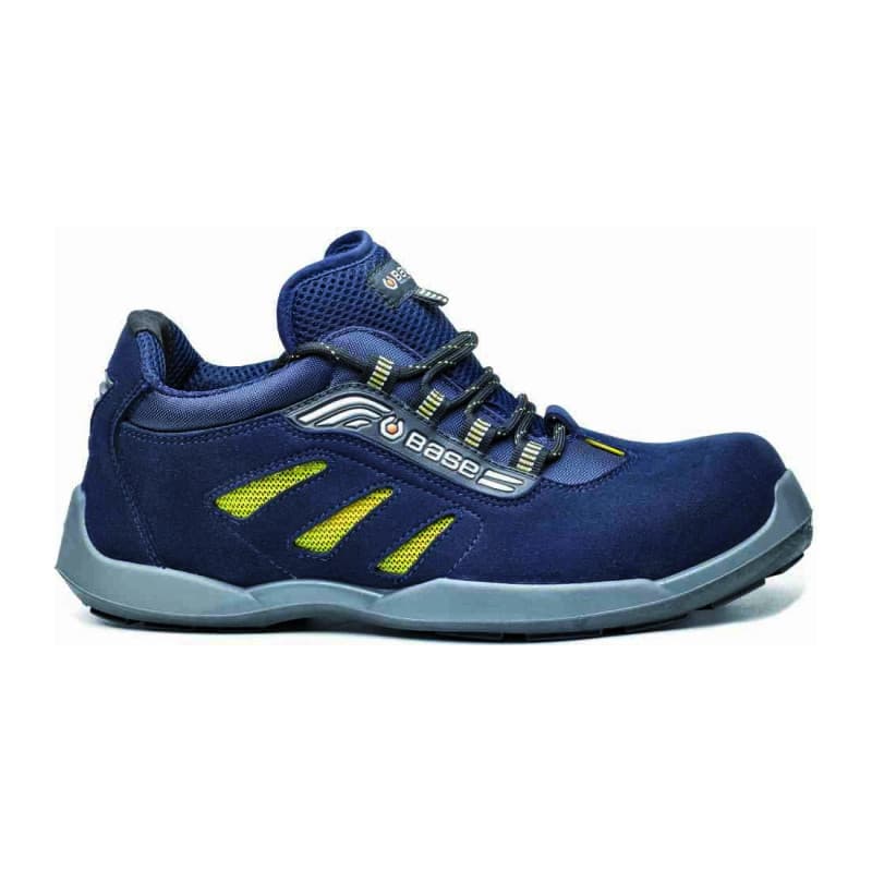 Base - Baskets de sécurité basses en tissu technique bleu et jaune FRISBEE S1PS - 34 - Bleu / Jaune
