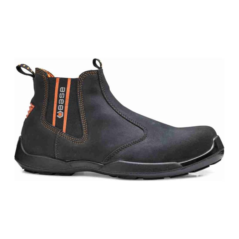 Base - Chaussures de sécurité hautes en cuir noir et orange DEALER S1PS - 39 - Noir / Orange