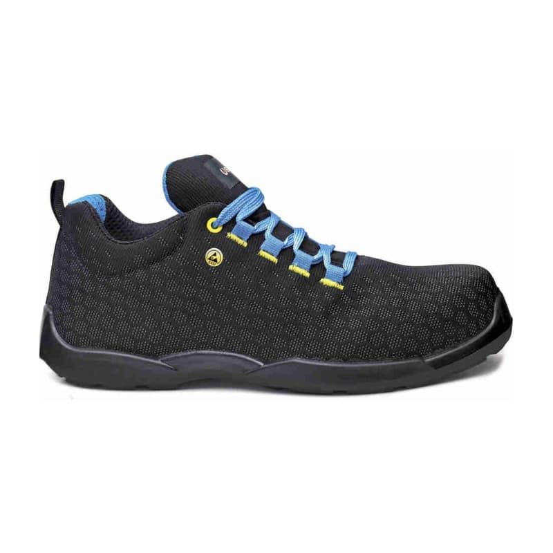 Base - Baskets de sécurité basses en tissu technique noir et bleu MARATHON ESD S3L - 36 - Noir / Bleu
