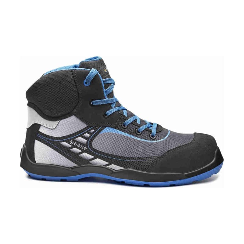 Base - Baskets de sécurité hautes en tissu technique noir et bleu BOWLING S3L - 36 - Noir / Bleu