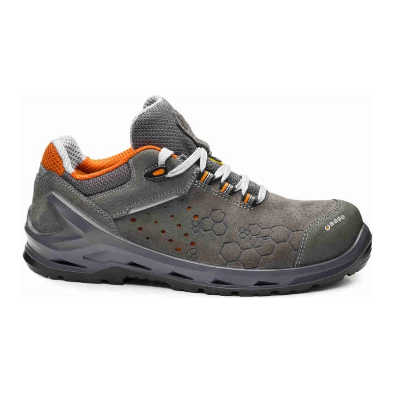 Base - Chaussures de sécurité basses en cuir velours marron et orange I-TOOL S1P - 35 - Marron / Orange