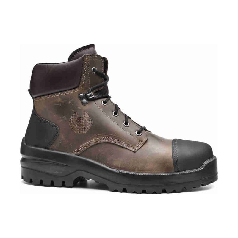Base - Chaussures de sécurité hautes en cuir marron et noir BISON TOP S3L - 39 - Marron / Noir