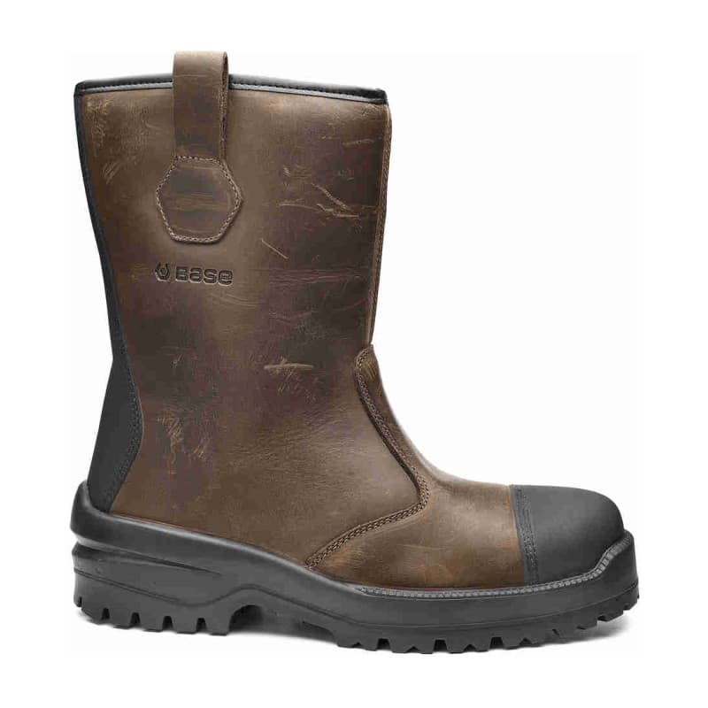 Base - Bottes de sécurité hautes en cuir marron et noir ELK S3L - 39 - Marron / Noir
