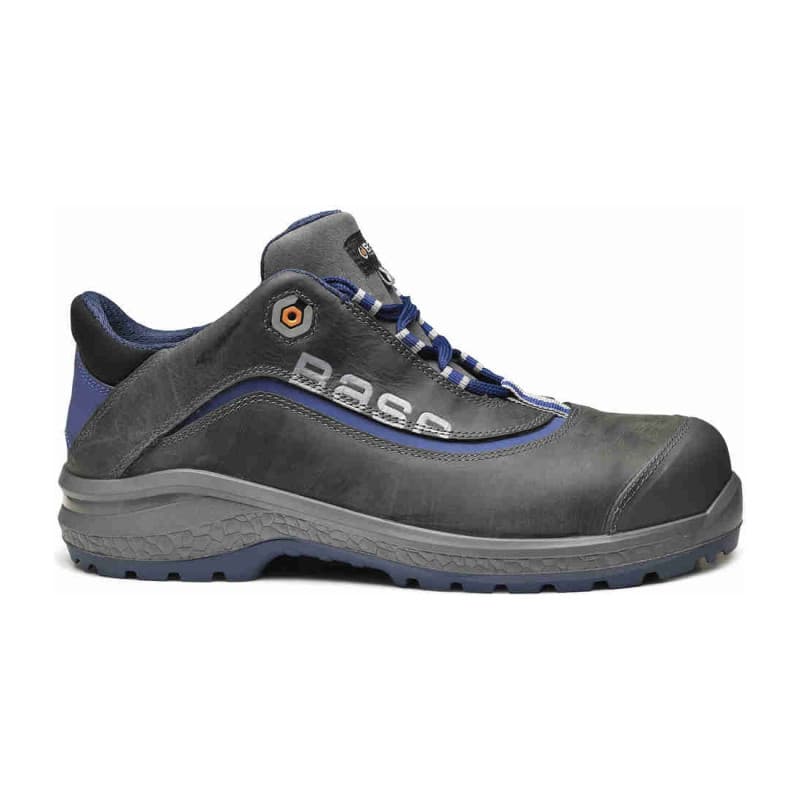Base - Chaussures de sécurité basses en cuir noir et bleu BE-JOY TOP S3 - 36 - Noir / Bleu