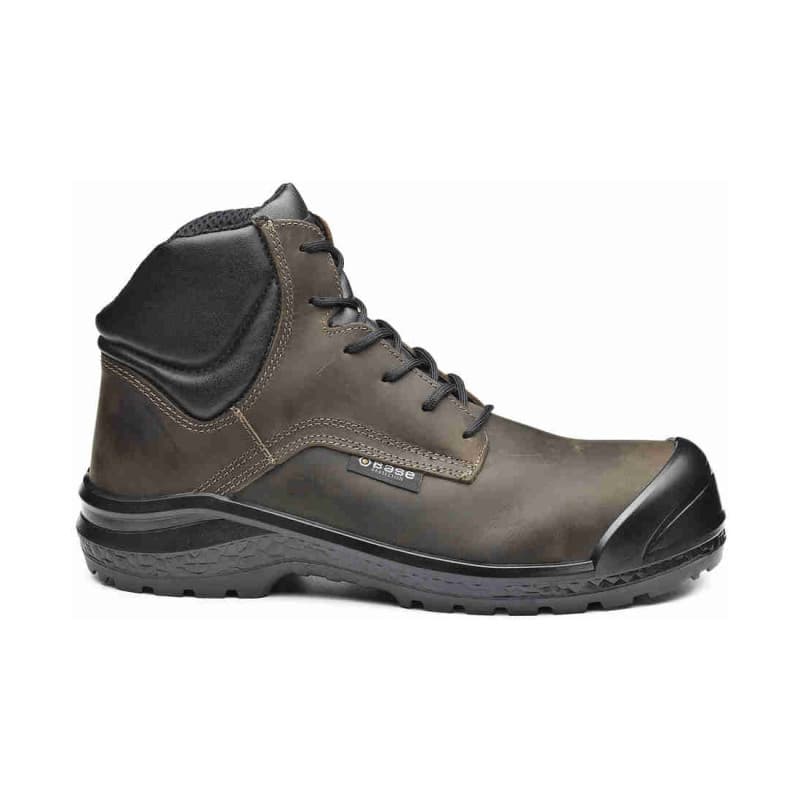 Base - Chaussures de sécurité hautes en cuir marron et noir BE-BROWNY S3 - 36 - Marron / Noir