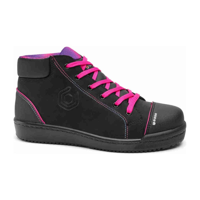Base - Chaussures de sécurité basses pour femmes en cuir velours noir et rose MARGOT TOP S3 - 36 - Noir / Rose
