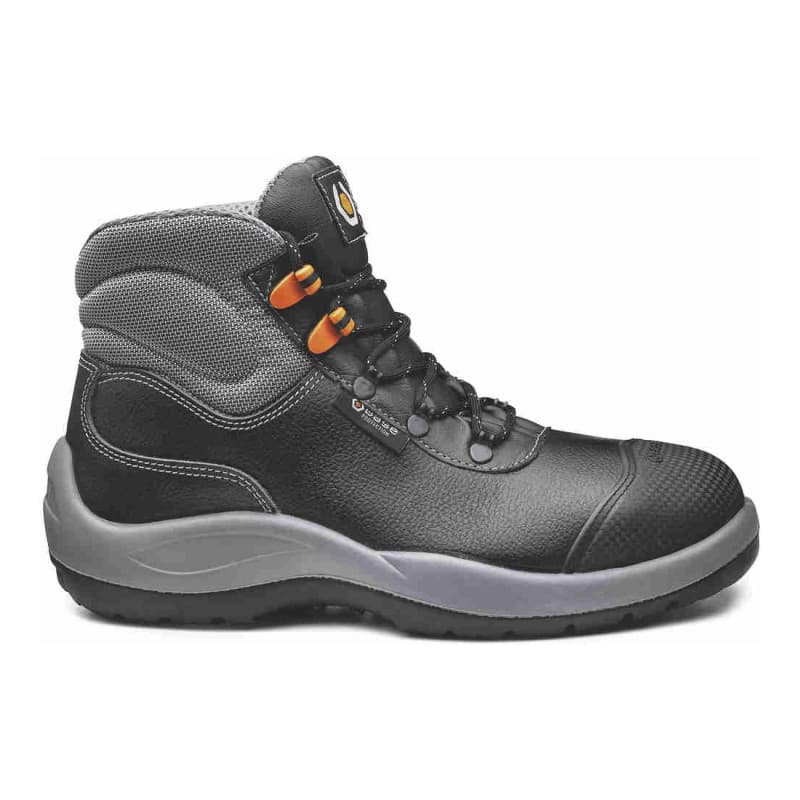 Base - Chaussures de sécurité hautes en cuir noir et gris VERDI S3 - 39 - Noir / Gris