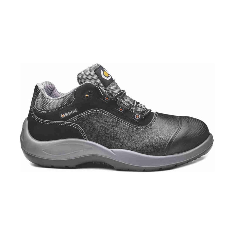 Base - Chaussures de sécurité basses en cuir noir et gris MOZART S3 - 36 - Noir / Gris