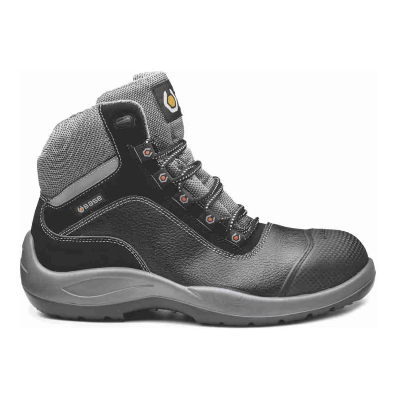 Base - Chaussures de sécurité hautes en cuir noir et gris BEETHOVEN S3 - 36 - Noir / Gris