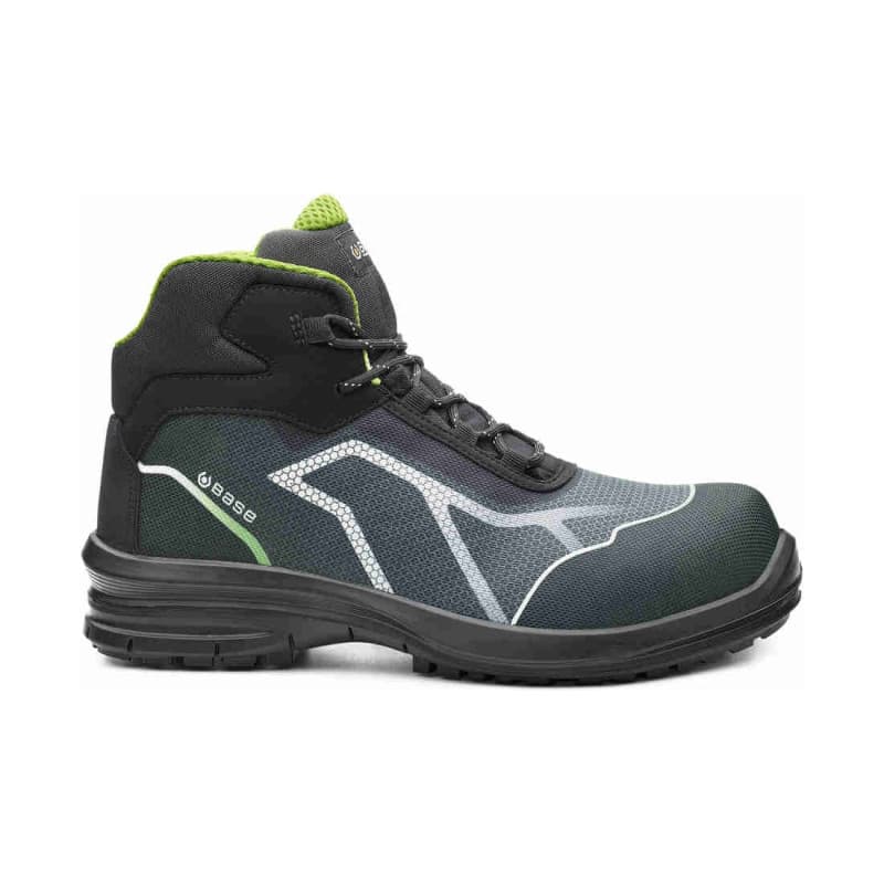 Base - Chaussures de sécurité hautes en tissu technique gris et vert OREN TOP S3 - 36 - Gris / Vert