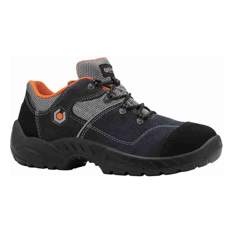 Base - Chaussures de sécurité basses en cuir velours noir et gris GARIBALDI S1P - 36 - Noir / Gris