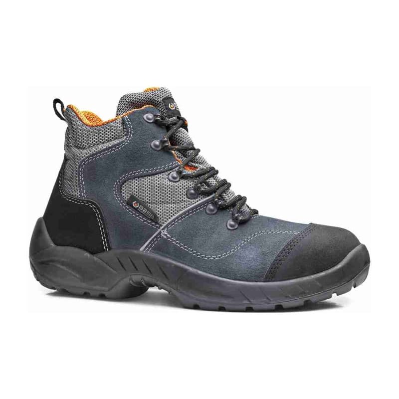 Base - Chaussures de sécurité hautes en cuir velours noir et gris DAMMTOR S1P - 38 - Noir / Gris