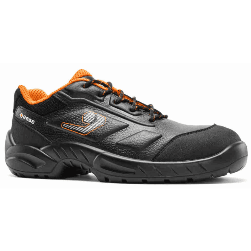 Base - Baskets de sécurité basses en cuir noir et orange MONTMARTRE S3S - 36 - Noir / Orange