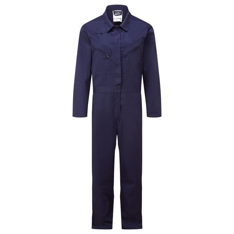 Portwest - Combinaison de travail zipppée classique en poly-coton pour femmes - L - Bleu Marine