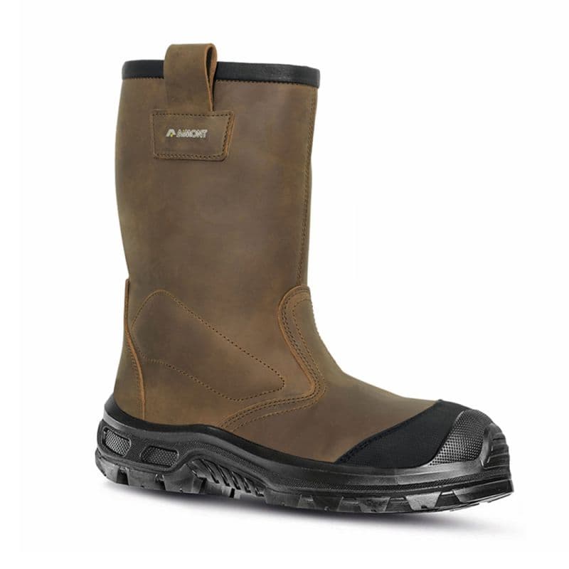 Aimont - Bottes de sécurité SHERPA S3S en cuir pull-up hydrofuge spécial BTP marron et noir - 38 - Noir