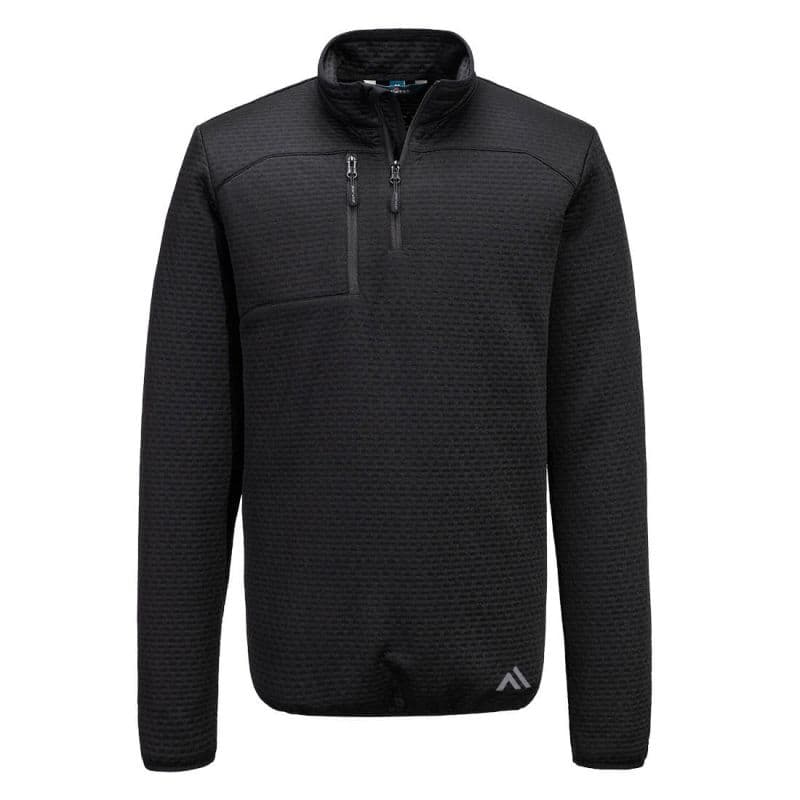 Portwest - Sweat-shirt texturé en polaire anti accrocs 1/4 zip KX3 - S - Noir