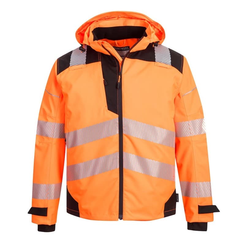 Portwest - Veste imperméable et respirante Extrême PW3 haute visibilité classe 2 ou 3 - L - Orange / Noir