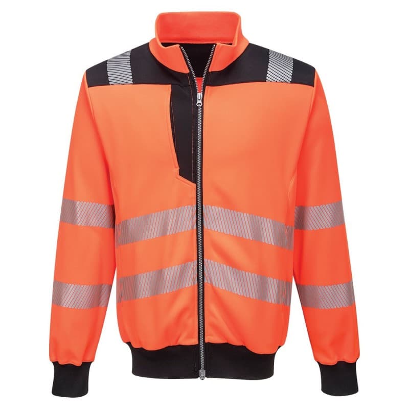 Portwest - Sweat-shirt zippé PW3 HV - 4XL - Orange / Noir