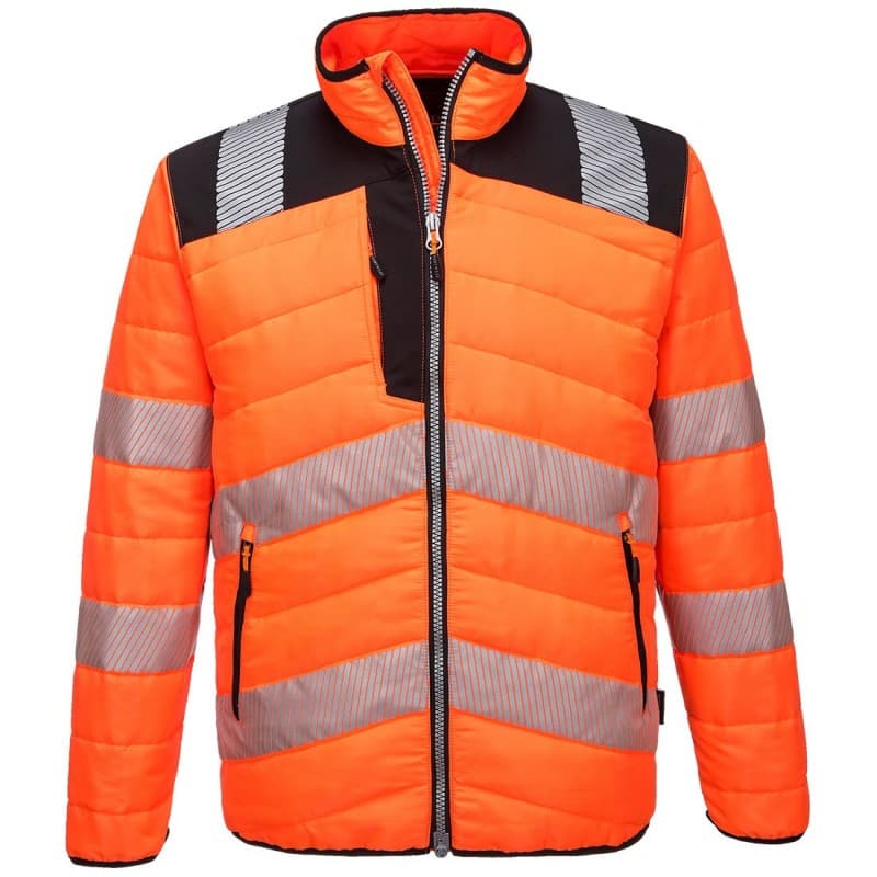 Portwest - Veste de travail chaude à bandes réfléchissantes segmentées PW3 haute visibilité classe 2 ou 3 - 4XL - Orange / Noir