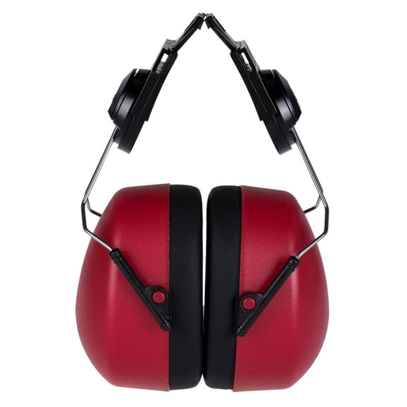 Portwest - Coquilles anti-bruit adaptables et clipsables compatibles casque EXPERTBASE SNR 25db - Unique - Rouge