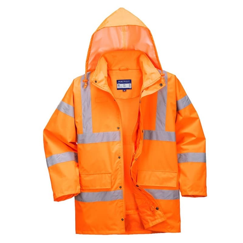 Portwest - Parka de travail légère et respirante sans doublure haute visibilité classe 3 - L - Orange