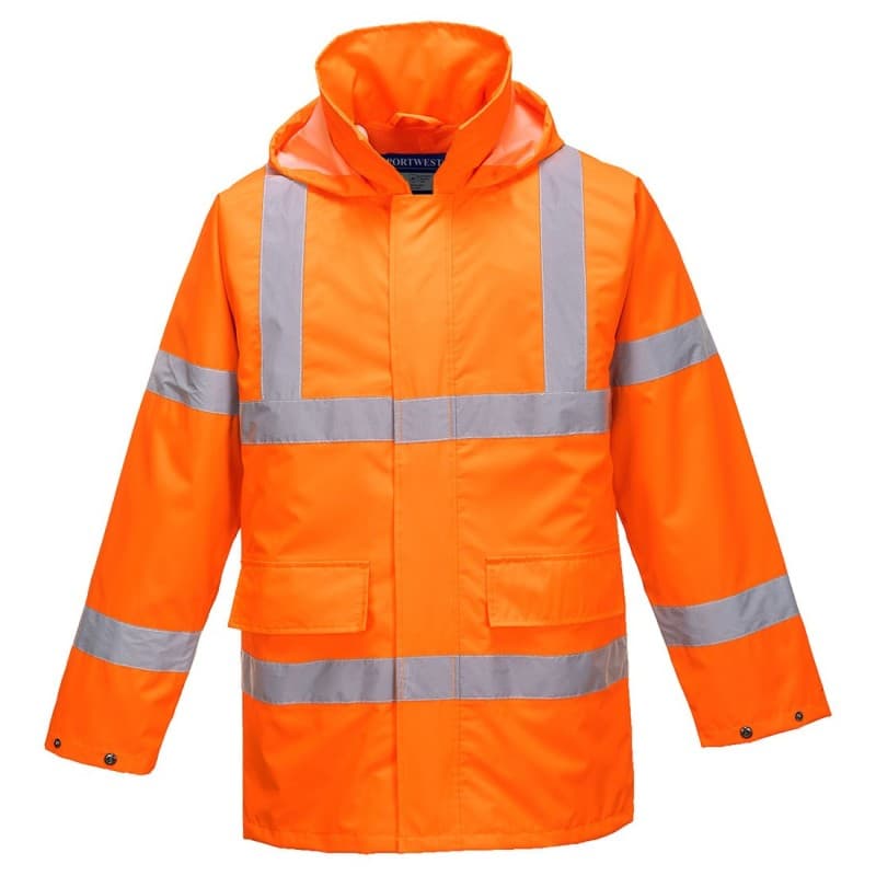 Portwest - Veste de pluie imperméable très légère LITE TRAFFIC haute visibilité classe 3 - L - Orange