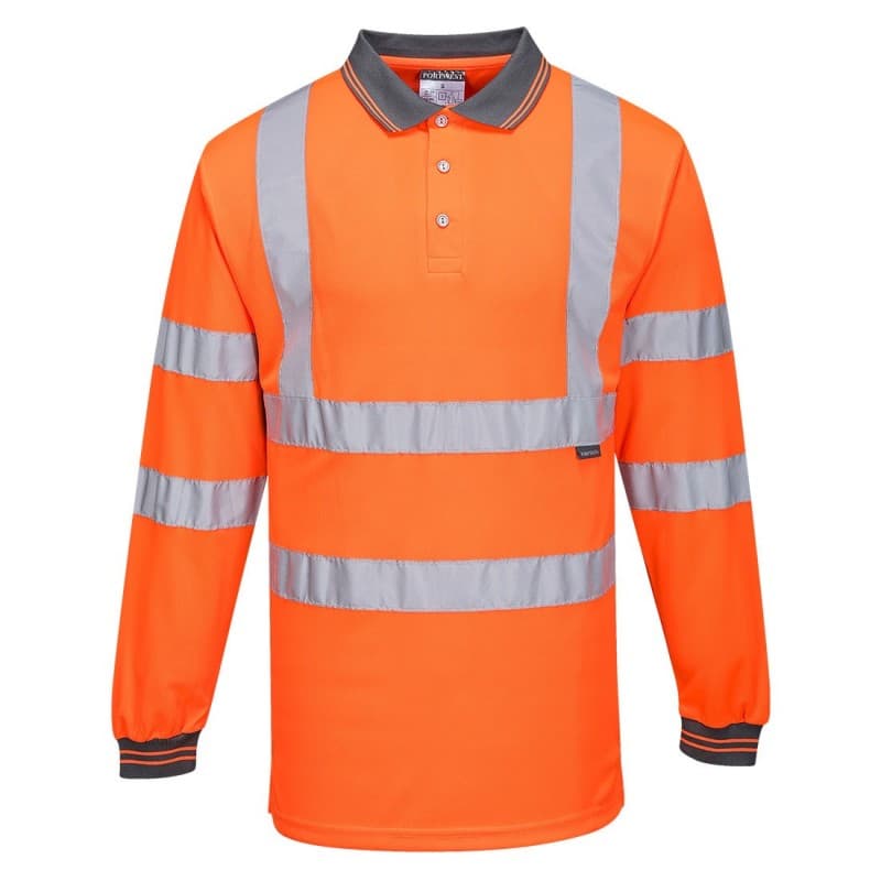 Portwest - Polo manches longues en maille nid d'abeilles haute visibilité classe 3 - 4XL - Orange