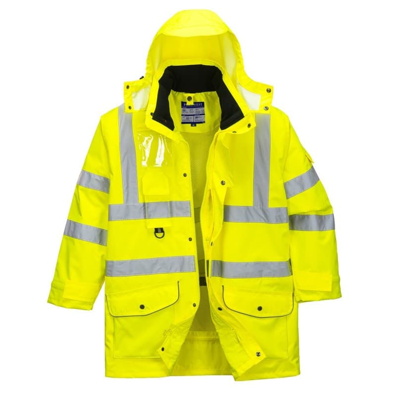 Portwest - Parka de travail imperméable 7 en 1 haute visibilité classe 3 - 4XL - Jaune