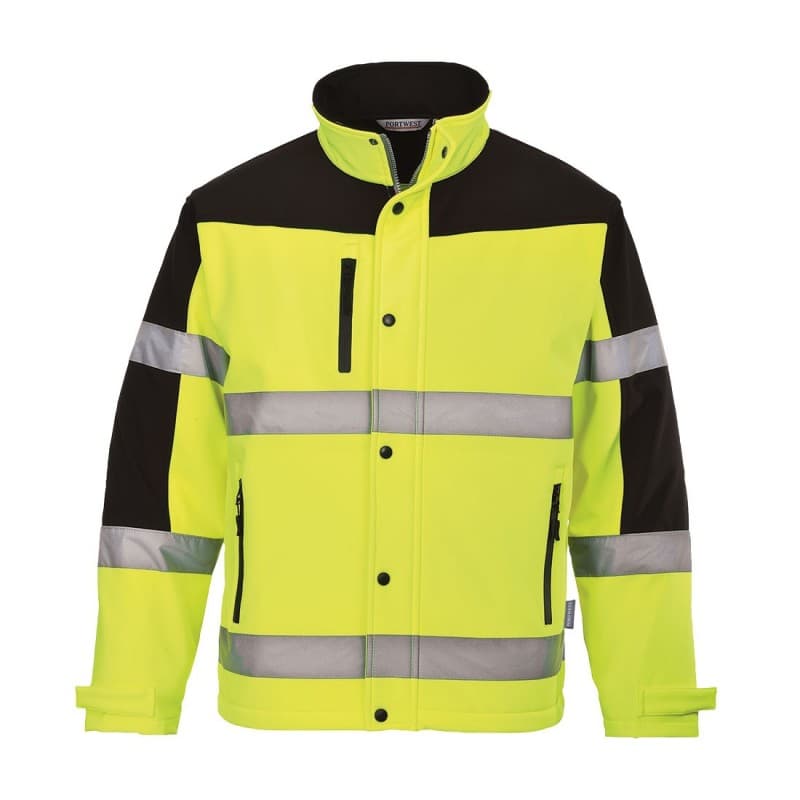 Portwest - Softshell de travail vicolore 3 couches haute visibilité classe 3 - L - Jaune
