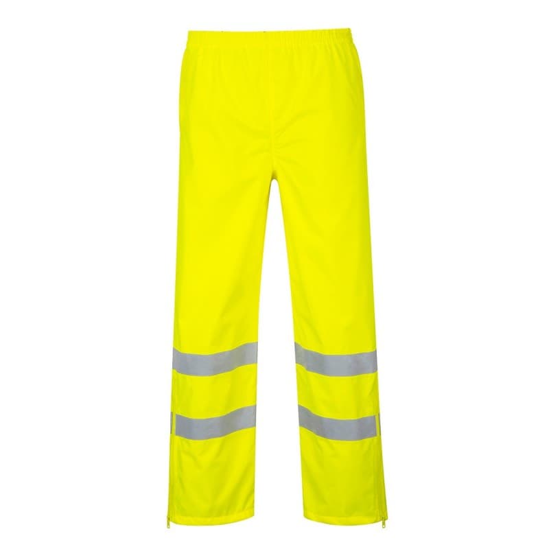 Portwest - Pantalon de travail imperméable et léger ceinture élastiquée haute visibilité classe 1 - L - Jaune