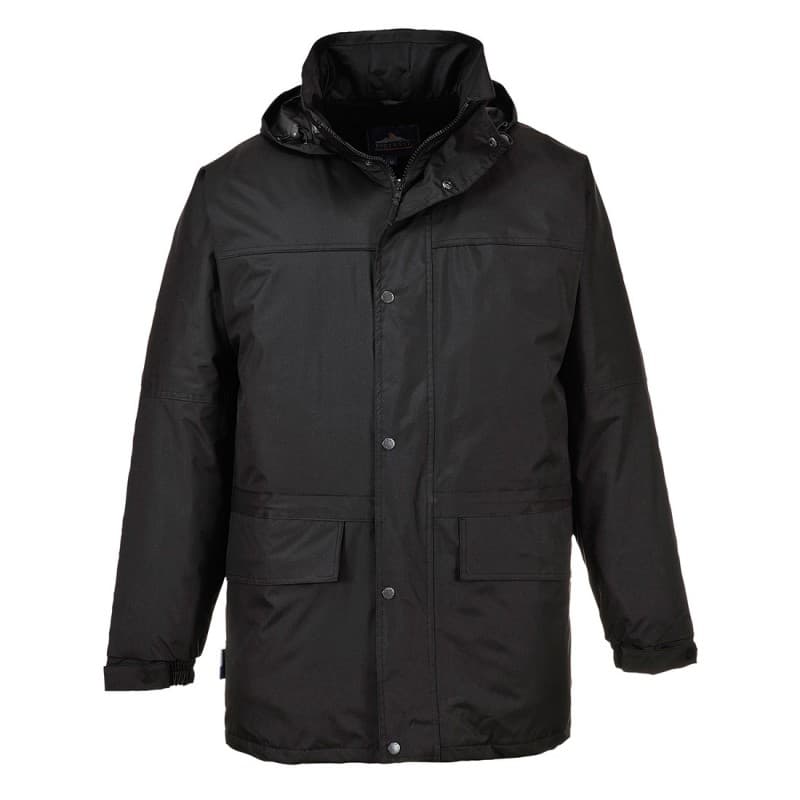Portwest - Parka de travail OBAN imperméable et doublée polaire - L - Noir