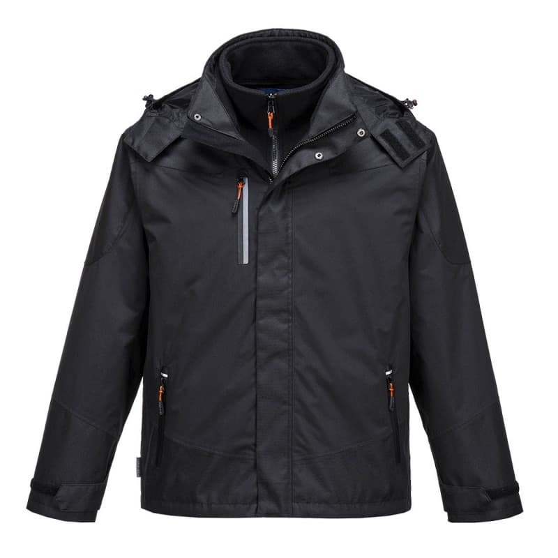 Portwest - Parka coupe sportive étanche coupe-vent et respirante 3 en 1 Radial - L - Noir