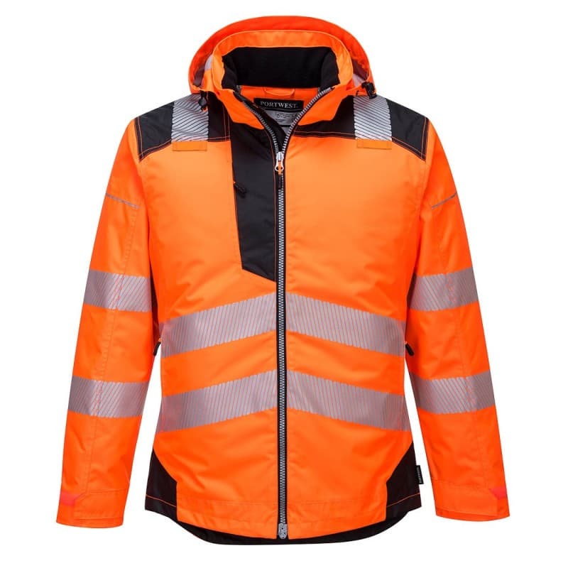 Portwest - Parka de travail imperméable PW3 protection jusqu'à -40°C haute visibilité classe 3 - 4XL - Orange / Noir