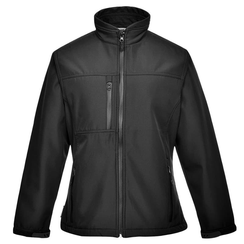 Portwest - Veste softshell 3 couches CHARLOTTE pour femmes avec doublure en micro-polaire - L - Noir
