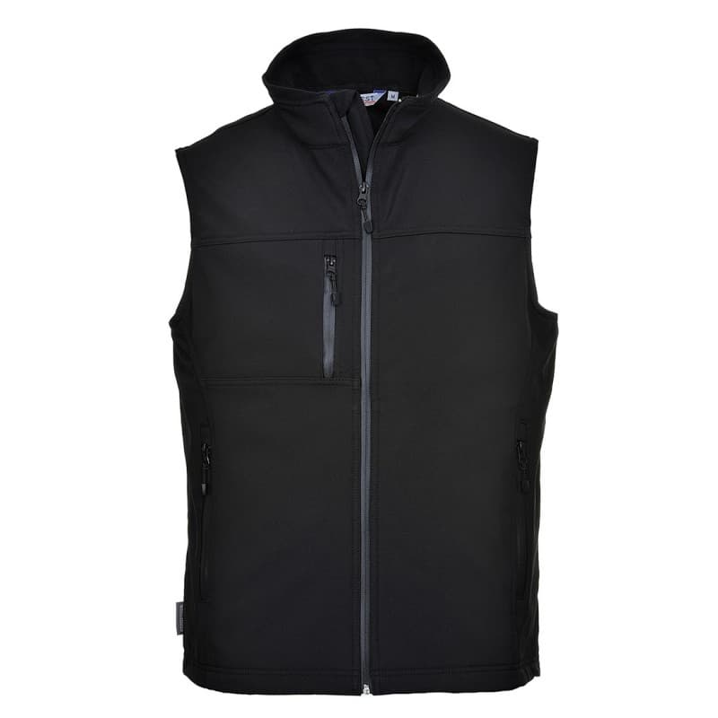 Portwest - Gilet sans manches 3 couches déperlant et coupe vent avec doublure en micro-polaire - L - Noir