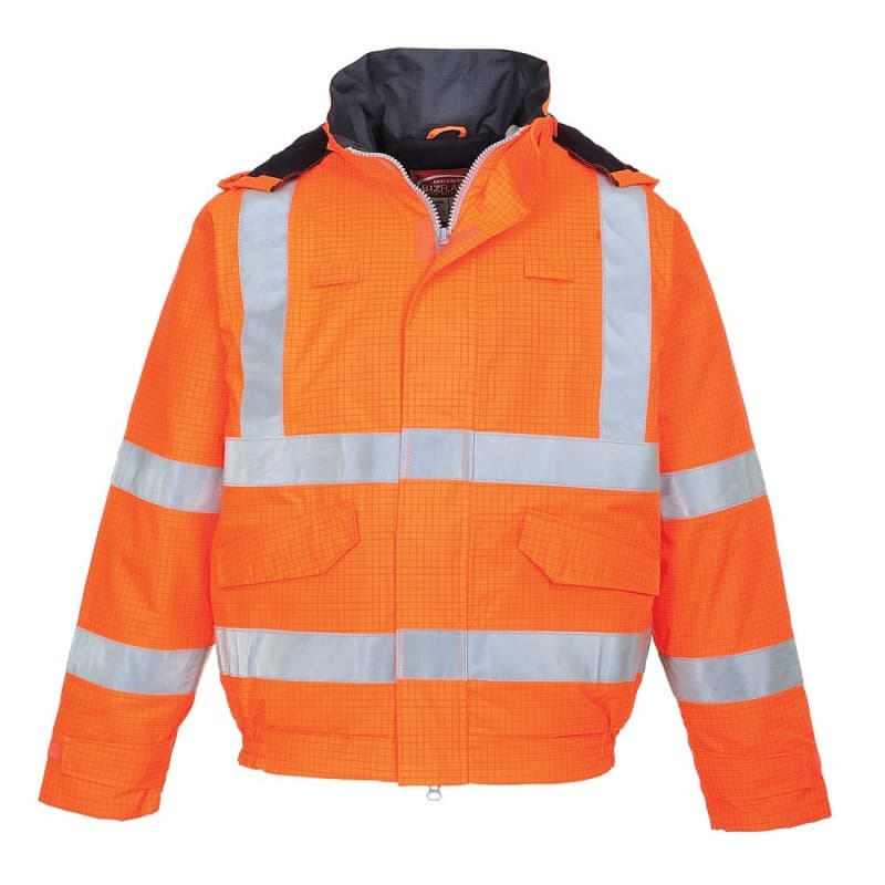 Portwest - Blouson de travail type Pilote imperméable en tissu Bizflame Rain haute visibilité classe 3 - 4XL - Orange