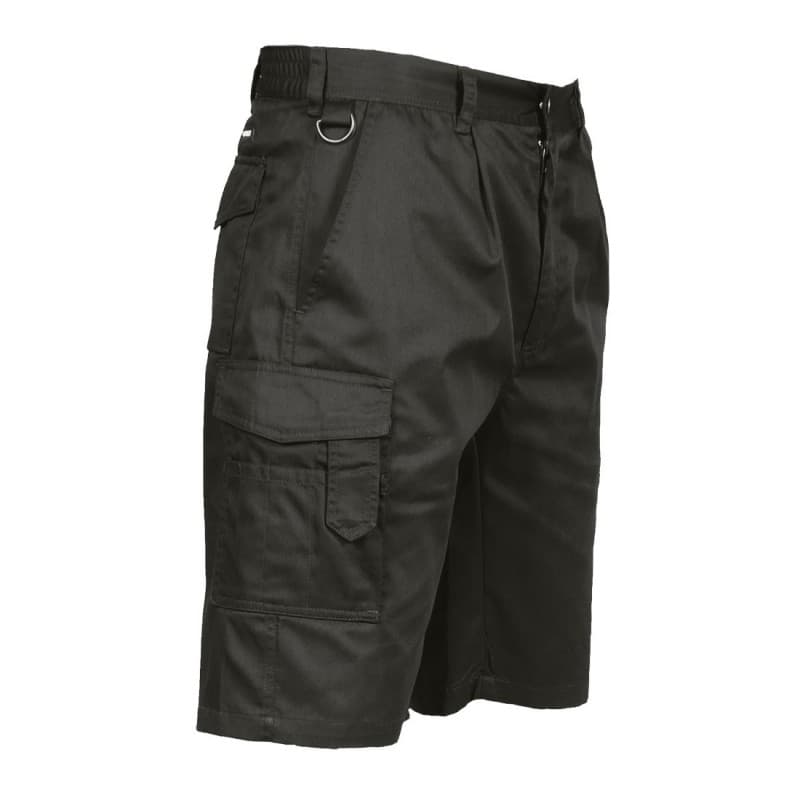Portwest - Bermuda de travail COMBAT en poly-coton avec ceinture semi élastiquée - L - Noir
