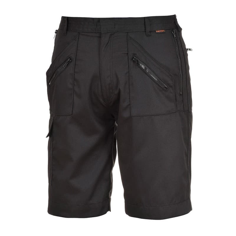 Portwest - Bermuda de travail ACTION en poly-coton avec poches zippées - 4XL - Noir