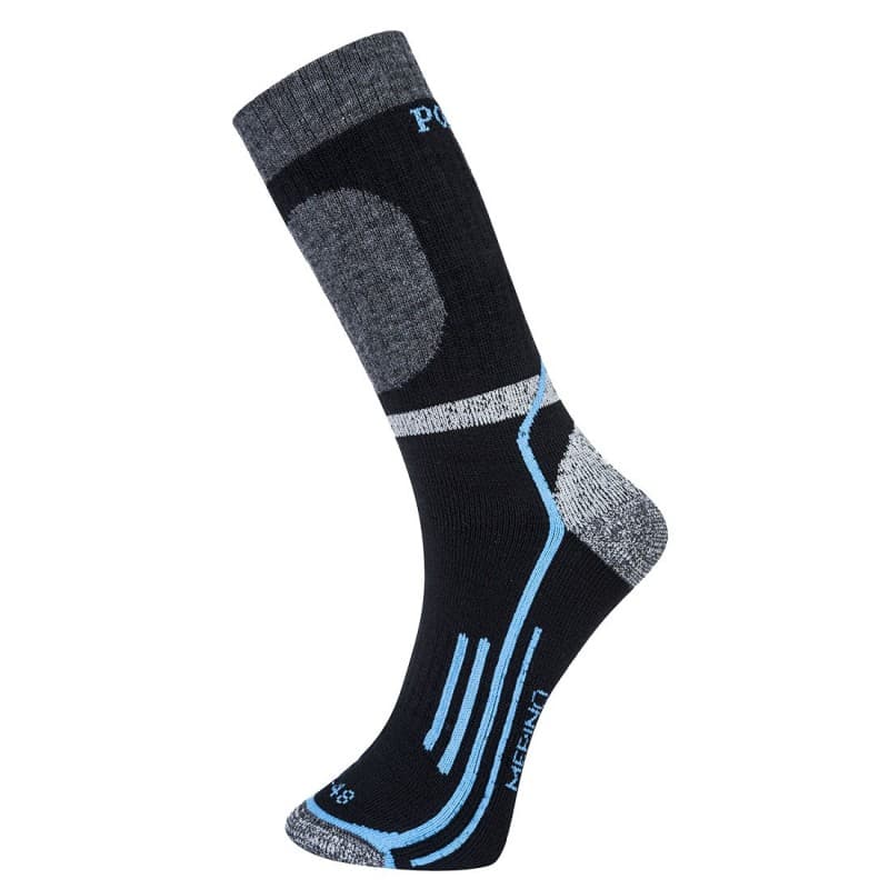 Portwest - Chaussettes chaudes pour l'hiver en laine hauteur 28cm - 39-43 - Noir