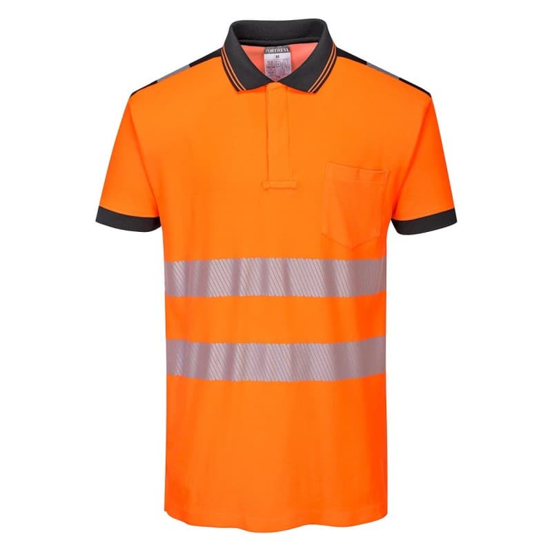Portwest - Polo manches courtes PW3 haute visibilité classe 2 - 4XL - Orange / Noir