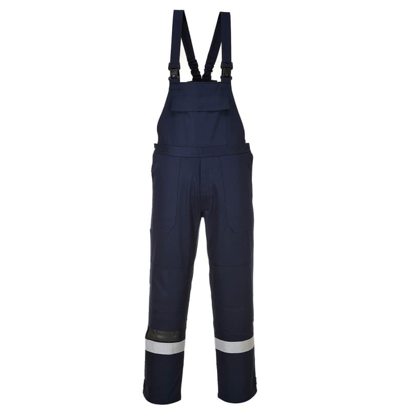 Portwest - Cotte à bretelles de soudure classe 2 résistante à la flamme en Bizflame Plus - L - Bleu Marine