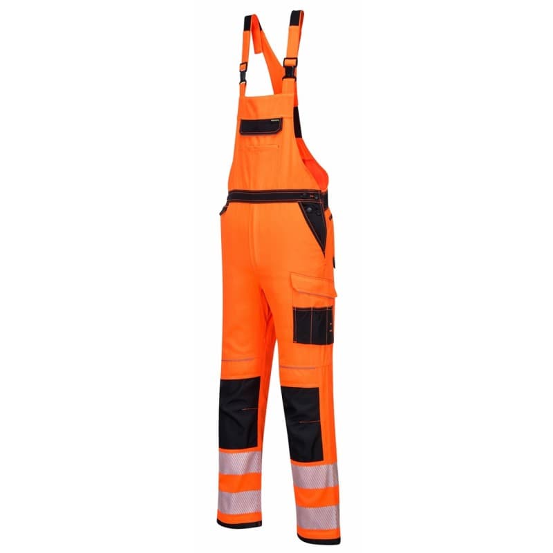 Portwest - Cotte à bretelles premium PW3 haute visibilité classe 2 - L - Orange / Noir