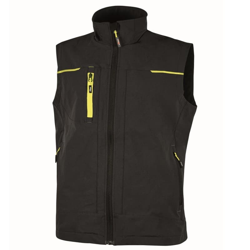 U-Power - Gilet de travail en tissu noir SATURN - 2XL - Noir